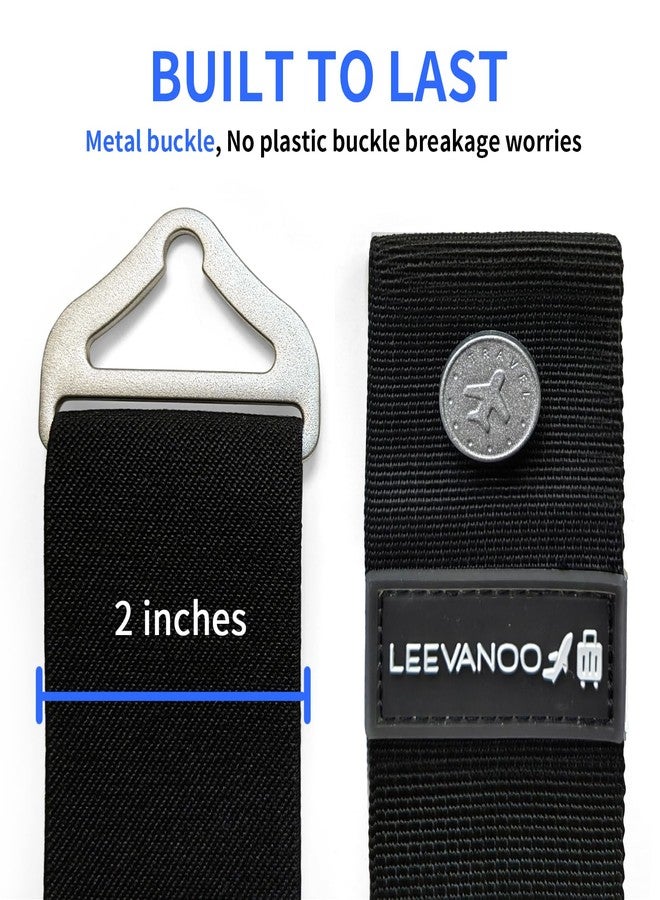 leevanoo Luggage Straps for Suitcases Add a Bag Luggage Strap, 2-in-1 Travel Belt for Luggage Straps Travel Belt Over Handle for Carry On Bag Adjustable Suitcase Belts, Airport Travel Accessories Black - Image 5